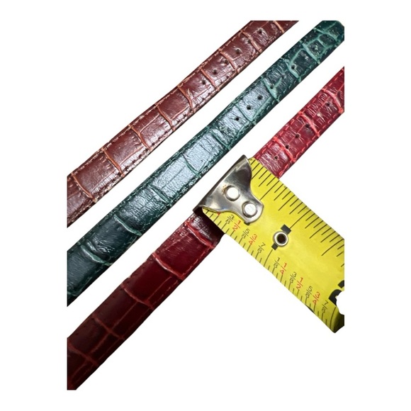 Peugeot Set of Three Crocodile Embossed Watchbands with Gold Buckles - Picture 4 of 4